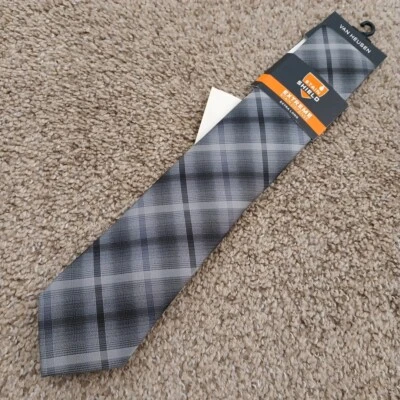 Corbata Van Heusen Gris Cuadros Extra Larga Protector Manchas Poliéster Nueva Foto 1 de 4
