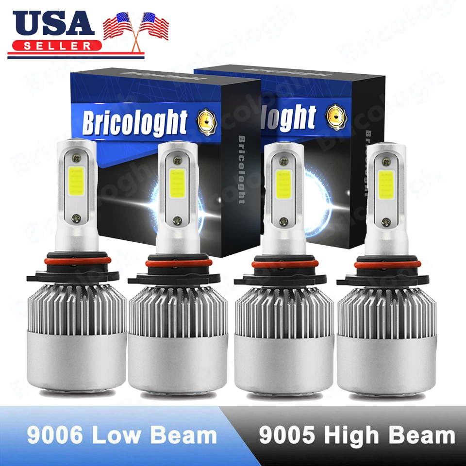 9005 9006 Kit Faros LED Combo Bombillas 6500K Alto Bajo Haz Súper Blanco Brillante Foto 1 de 4