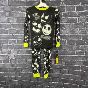 Nightmare Before Christmas Sz 8 Jack Skellington 2pc Glow in the Dark Tight Fit - Picture 1 of 12
