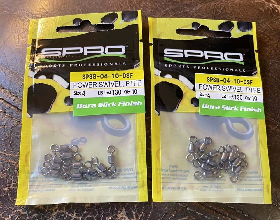 2 Packs Spro Power Swivel Dura Slick Finish SZ04 130lb 10 Pack SPSB-04-10-DSF - Image 1 of 1