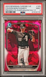 2023 Bowman Chrome Sapphire Colson Montgomery 1/1 Padparadscha PSA 9 🔥 🔥  - Picture 1 of 2