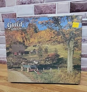 Vintage Sealed Guild 500 Piece Puzzle Hillside Farm - Picture 1 of 6