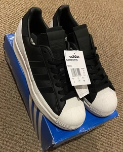 Adidas Originals Superstar MG Trainers Core Black Off White Size 8.5 Brand New - Picture 1 of 20