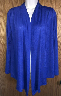 Dana Buchman Open Front Waterfall Cardigan Animal Print Thin Knit Women's Sz XS - Image 1 of 4