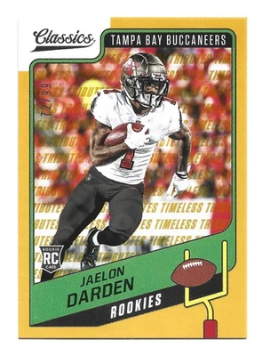 /99 Timeless Tributes Gold 2021 Panini Classics Rookies Jaelon Darden #183 RC - Image 1 of 2