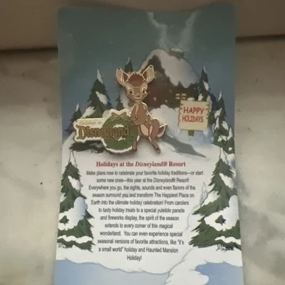 Pin de Disney que representa a Bambi con una corona de "Vacaciones en Disneyland" Foto 1 de 2