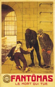 Le mort qui tue Fantômas 1913 poster film d'epoca - Foto 1 di 1