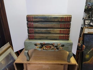 Vtg French County Stacked Book End Accent Table Trunk - Picture 1 of 13
