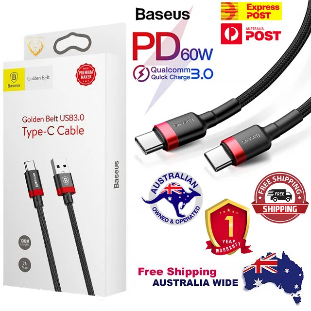 Кабель быстрой зарядки Baseus USB тип C - C QC3.0 60 Вт 3 А PD быстрая зарядка - Изображение 1 из 4