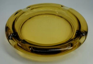 Vintage Bernstein schwer Glas dekorativ 8" Aschenbecher EUC  - Bild 1 von 7