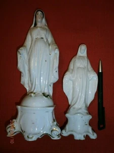 LOT DES OBJETS ANCIENS/A RESTAURER/STATUETTE de LA VIRGE/H.25cm ET 18cm/PARIS - Picture 1 of 7
