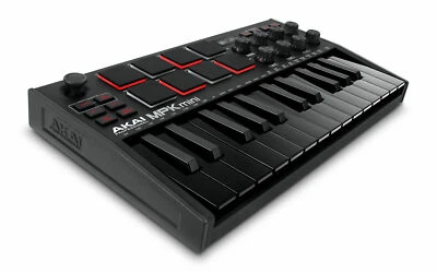 Akai MPK Mini MK3 Black USB Midicontroller Keyboard 25 Minitasten 8 MPC Pads DAW - Bild 1 von 4