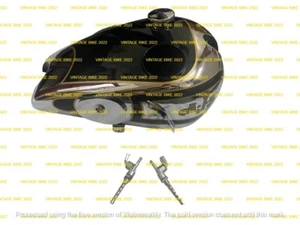 AJS 1930 MODEL R6 350CC BLACK & CHROME STEEL PETROL TANK WITH CAP & TAP /FIT FOR - Picture 1 of 8