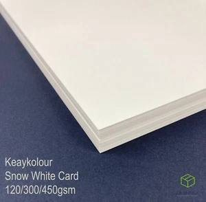 Snow White Ivory Card 120g 250g 300g 450gsm A4, A5 Arts&Crafts. Keaykolour - Picture 1 of 6