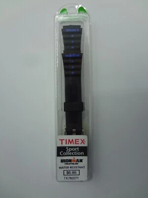 Pulseira de relógio Timex Iron Man triatlo preta/azul nylon borracha 15mm TX782271 - Imagem 1 de 4