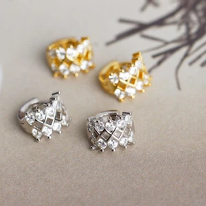 PEQUEÑOS pendientes de aro abragie anchos huecos de plata esterlina 925 F1315 - Imagen 1 de 19
