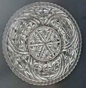 Vintage Anchor Hocking Klarglas Tausend Linien 13" Servierplatte - Bild 1 von 6