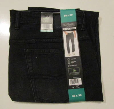 BUFFALO JEANS Repreve  Straight Stretch Jeans Black Wash 38 W 30 L NWT Mens - Image 1 of 3