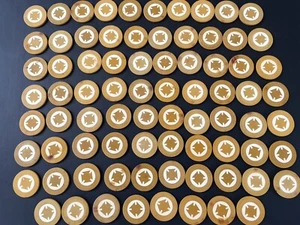 Antique Vintage Maltese Cross Yellow Clay Poker Chips 78 Piece LOT - Picture 1 of 5