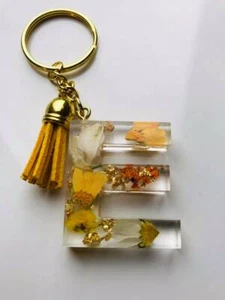 Orange/Yellow Sunflowers Letter Keychain  - Picture 1 of 1