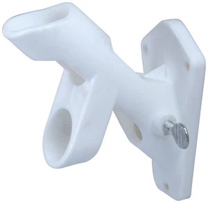 2 Position Flag Pole Bracket WHITE NYLON fits 1" Diameter Flagpole - Picture 1 of 2
