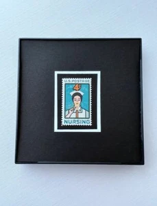 Nurse 1961 Framed RN Postage Stamp 4x4 Vintage USA #1190m - Picture 1 of 4