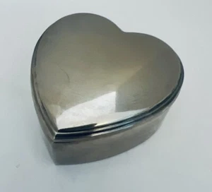 VTG Silver -Plated Heart Shaped Jewelry/Trinket Box Felt Lined 3.5x3x1.5” - Picture 1 of 12