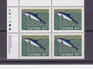 CANADA 1176a Plate block UL VFNH porpoise - Picture 1 of 2