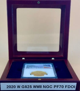 2020 End of World War II 75th anniversary W $25 Gold Medal PF70 FDOI Anna CABRAL - Picture 1 of 8