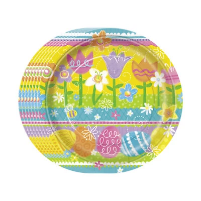 Easter Bunny Tableware Disposable Plates Party Buffet Egg Hunt 9" x 8pcs - Image 1 of 4