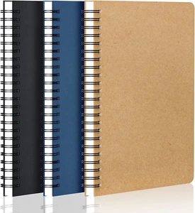 Spiral Notebook, 3 Packs A4 11" X 8-1/2" Large Journal, 120Pages/ 60Sheets Colle - Picture 1 of 12