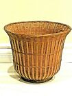 BEAUTIFUL ANTIQUE HUGE 9.5'H HAND MED STROW BASKET ASIAN CHINESE OR JAPANESE