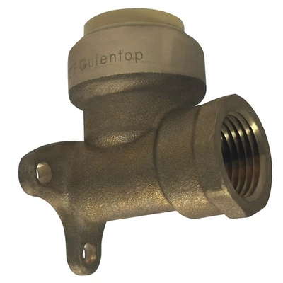 2 Pack XFITTING 3/4" Push Fit X 1/2" FEMALE NPT DROP EAR ELBOWS, Lead Free Brass