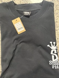 Stussy Men T-Shirt Basic Pigment Dye Tee Black Size L - Picture 1 of 2