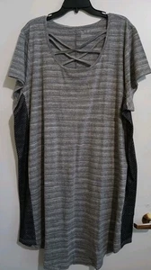 Livi Active Midi Dress Sz 26/28 Slimming Navy Side Inserts Criss Cross Front NWT - Picture 1 of 10