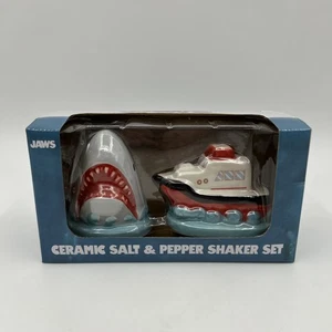 Silver Buffalo Jaws Shark Breach and Orca Ship Ceramic Salt and Pepper Shaker - Picture 1 of 6