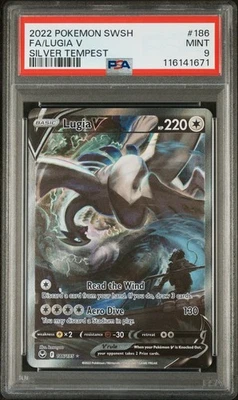 Lugia v Alternate Full Art Holo Card 186/195 Sword & Shield Silver Tempest PSA 9 - Image 1 of 2