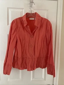 Chicos Womens Sz 0 Gorgeous Coral design long Sleeve Button Blazer Jacket - Picture 1 of 3
