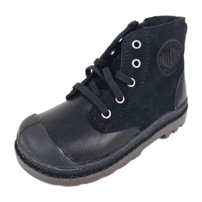 🚨 Palladium 22355046 Pampa Hi Infants Toddler Boots Black Dark Leather Size 10 - Image 1 of 4