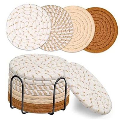  Juego de 8 posavasos absorbentes de 4 colores para bebidas, minimalistas  Foto 1 de 4