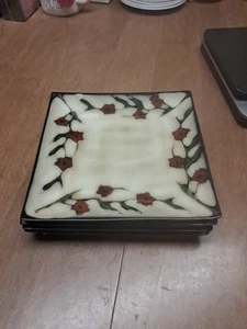4 Mikasa Gourmet Basics Briar Rose Salad Plates 7.75" Euc Bin 192 - Picture 1 of 11