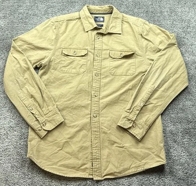North Face Shirt Mens Medium Tan Button Up Long Sleeve Canvas Workwear Casual - Image 1 of 4