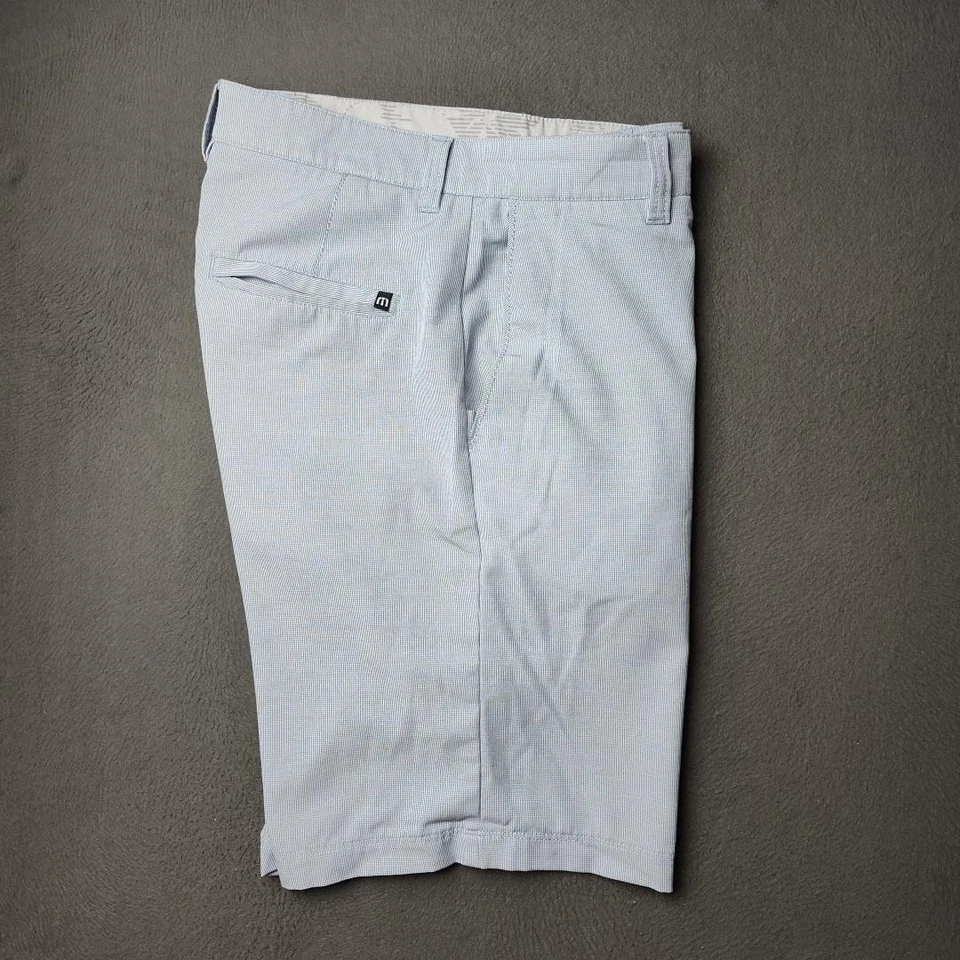 Pantalones Cortos Travis Mathew Para Hombre 32 Azul Claro Golf Elastizados Cuadros Chino Rendimiento Foto 1 de 4