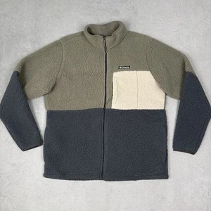 Columbia Mountainside schwere Fleecejacke mit durchgehendem Reißverschluss für Herren Large grün/blau - Bild 1 von 12