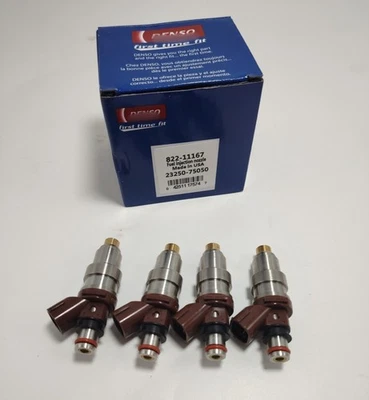x4 NEW DENSO Fuel Injectors for 1995-1999 Toyota Tacoma 2.7L I4 #23250-75050 - Изображение 1 из 4