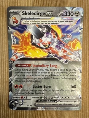 Skeledirge ex 137/182 SV04: Paradox Rift Holo Pokemon NM - Image 1 of 2