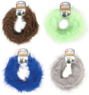 Jumbo Fuzzy Craft Stems 9' Brown, Parrot Green, Blue, Gray - Image 1 of 4