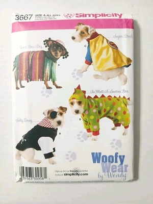 3667 Simplicity Sewing Pattern.  Dog Clothes In 3 Sizes.  Woofy Wear By Wendy - Image 1 of 3