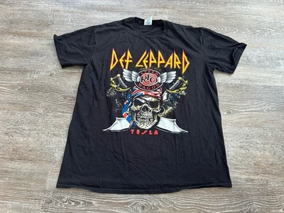Camiseta Def Leppard 2016 gira norteamericana banda de conciertos Reo Speedwagon Tesla Foto 1 de 4