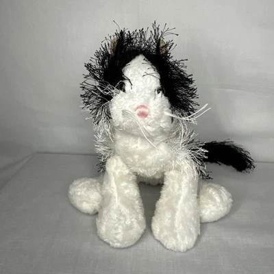 GANZ Webkinz Black White Cat Plush Stuffed Animal 8" No Code Beanie - Image 1 of 4